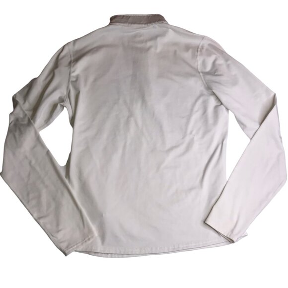 HOT CHILLYS White Half Zip Pullover White Hummingbird Bird Long Sleeve Women's L - Picture 8 of 9